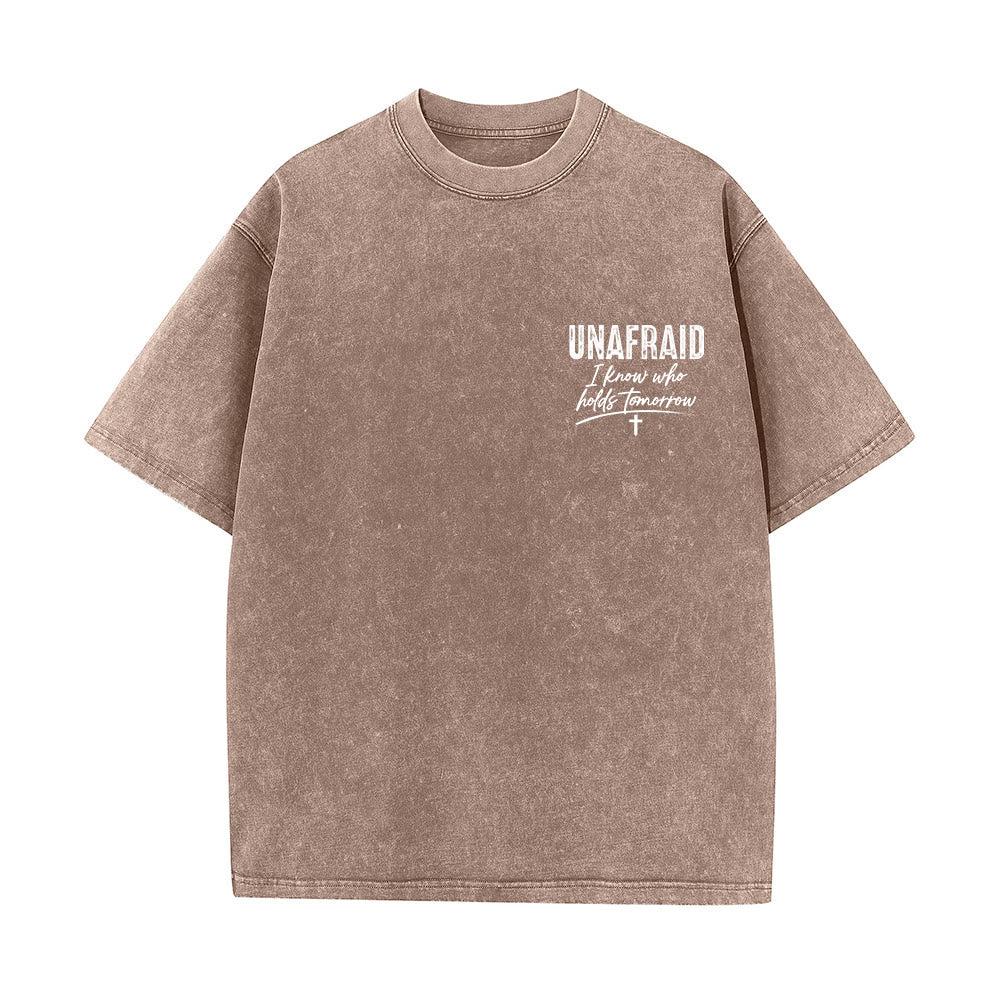 Christianartworkshop T-shirt délavé avec détail cœur et croix sur la poitrine gauche et dos. - image 4