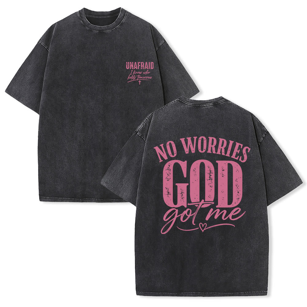 Christianartworkshop T-shirt délavé avec détail cœur et croix sur la poitrine gauche et dos. - Noir - 5XL - image 12