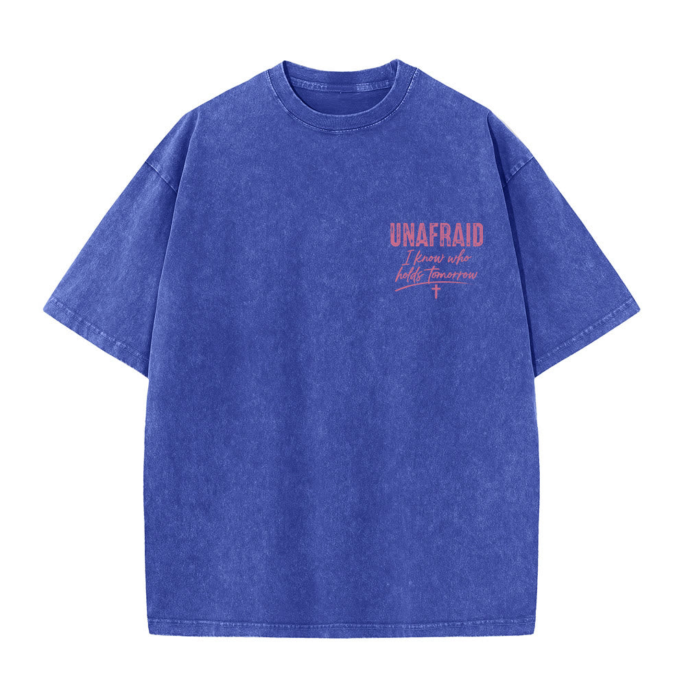 Christianartworkshop T-shirt délavé avec détail cœur et croix sur la poitrine gauche et dos. - image 1