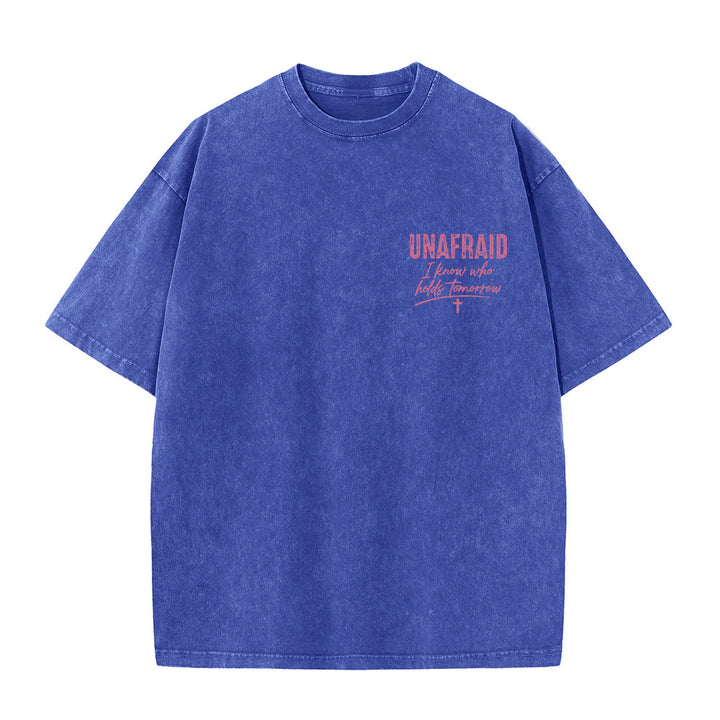 Christianartworkshop T-shirt délavé avec détail cœur et croix sur la poitrine gauche et dos. - image 1