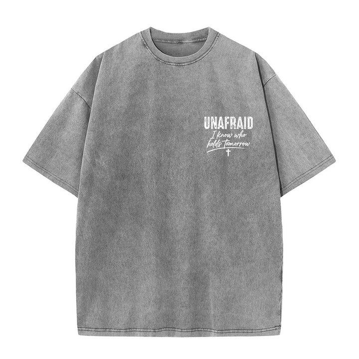 Christianartworkshop T-shirt délavé avec détail cœur et croix sur la poitrine gauche et dos. - image 7