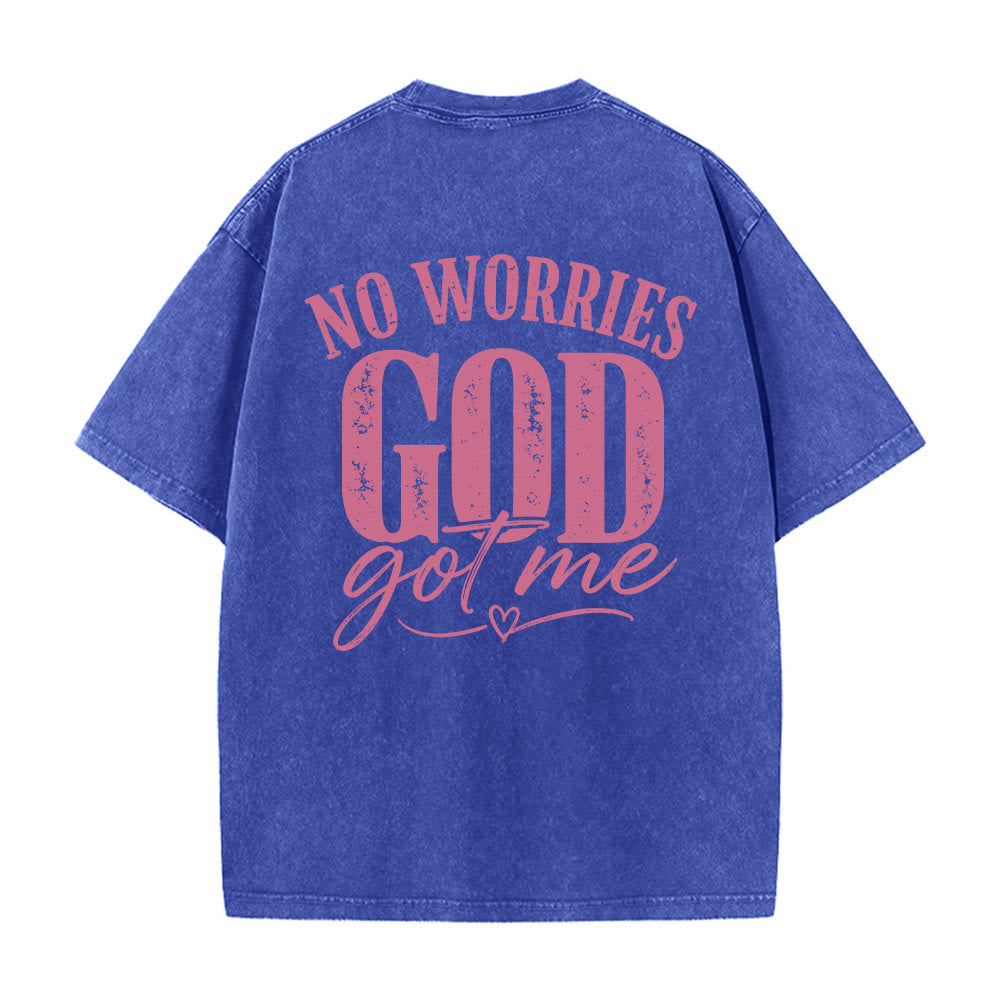 Christianartworkshop T-shirt délavé avec détail cœur et croix sur la poitrine gauche et dos. - image 2