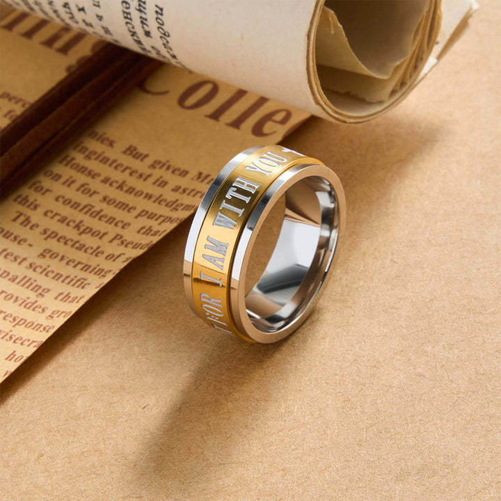 Christianartworkshop Bague large rotative avec croix gravée et verset biblique, symbole intemporel d'une foi sacrée inébranlable. - Doré - US 13 - image 4