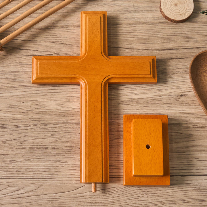 Croix de bureau en bois avec socle, Christianartworkshop : un symbole subtil de sérénité spirituelle - image 4