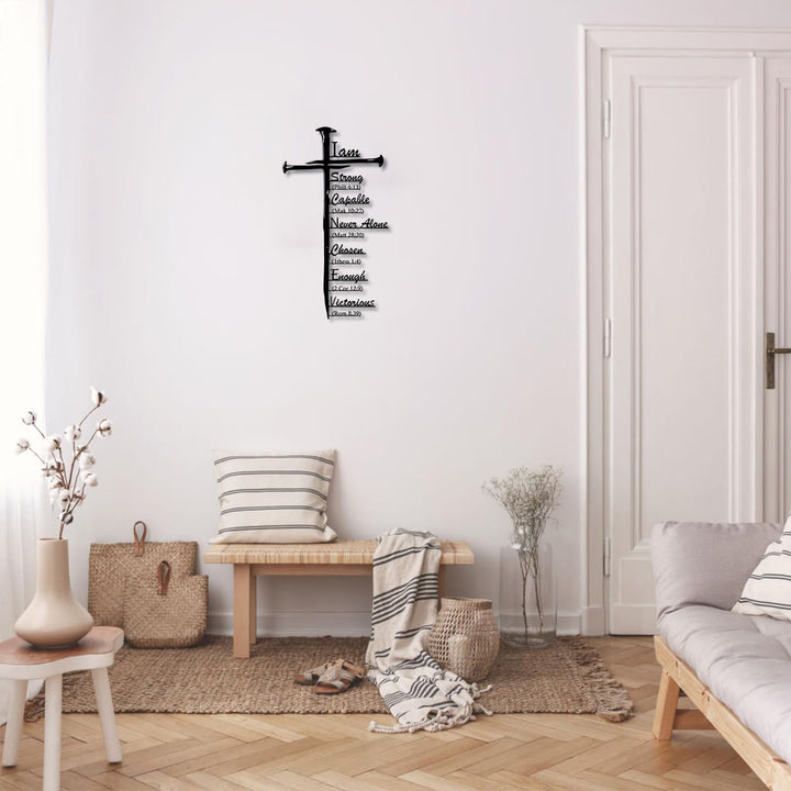 Christianartworkshop Croix en forme de clou, affirmation biblique, décoration murale en métal : emblème intemporel de la grâce rédemptrice sacrée - image 4