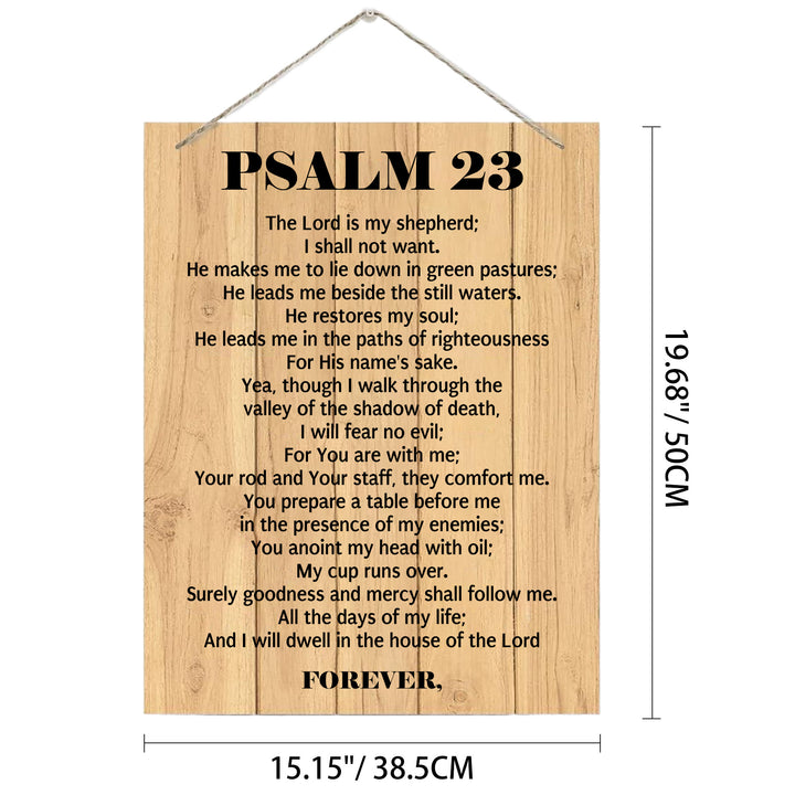 Christianartworkshop Décoration murale rustique en bois, inspirée du Psaume 23 : symbole de la protection divine et bienveillante. - 15,16''*19,69''*0,2''/38,5*50*0,5 cm - image 6