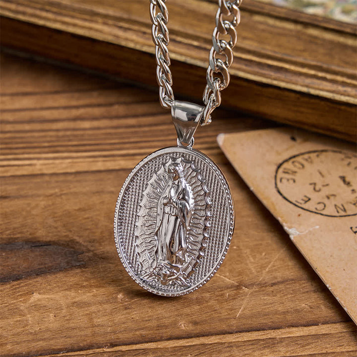 Christianartworkshop Collier Notre-Dame de Guadalupe Vierge Marie - Chaîne cubaine - Argent - image 1