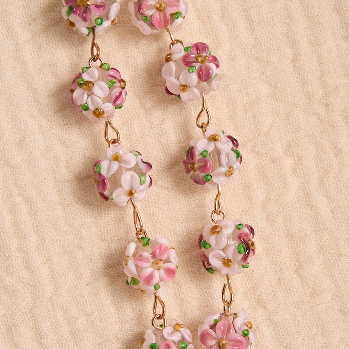 Christianartworkshop Chapelet de voiture en verre et verre orné d'une croix florale en or et de pierres précieuses : symbole de protection céleste en voyage - image 7