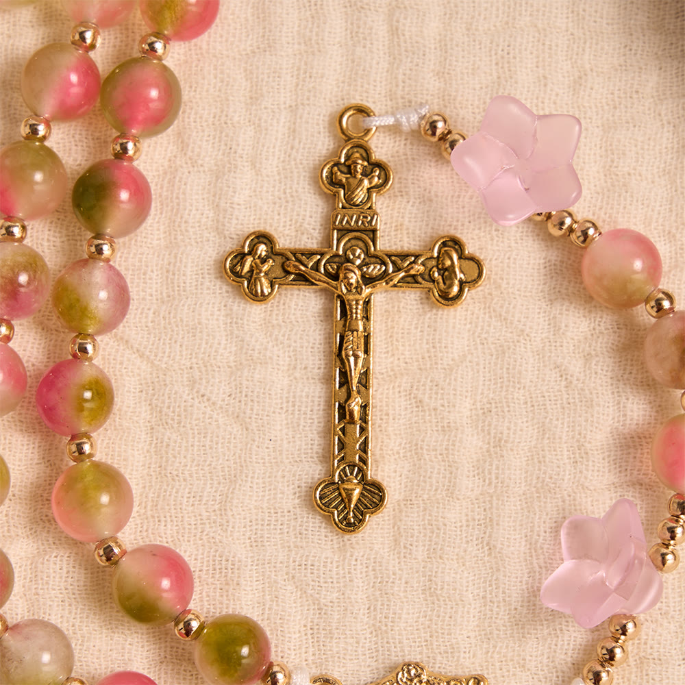 Christianartworkshop Chapelet fantaisie à perles dégradées de liseron mat : pour la méditation quotidienne privée - image 7