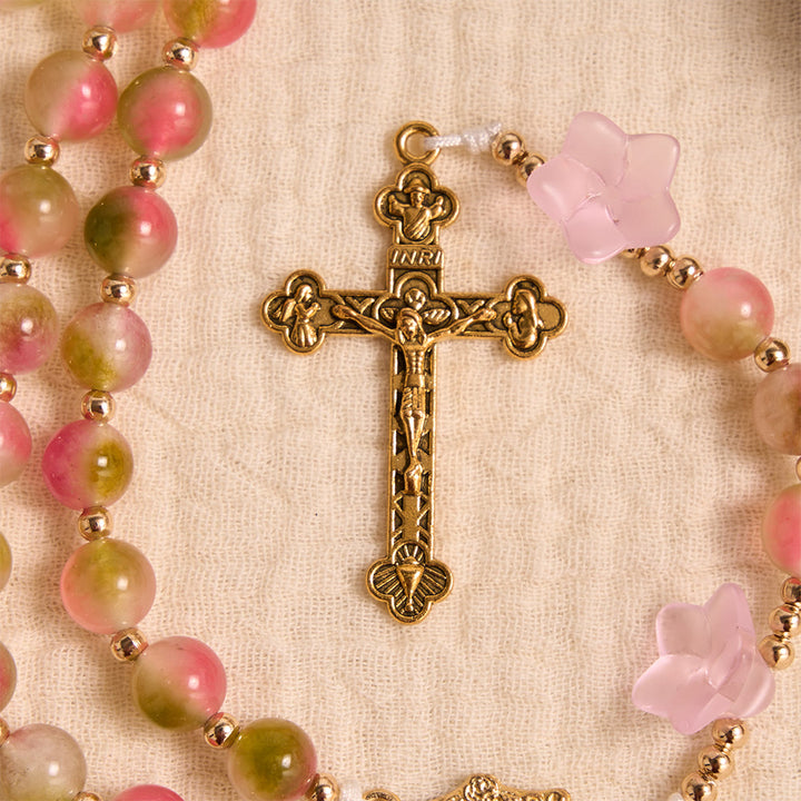 Christianartworkshop Chapelet fantaisie à perles dégradées de liseron mat : pour la méditation quotidienne privée - image 7