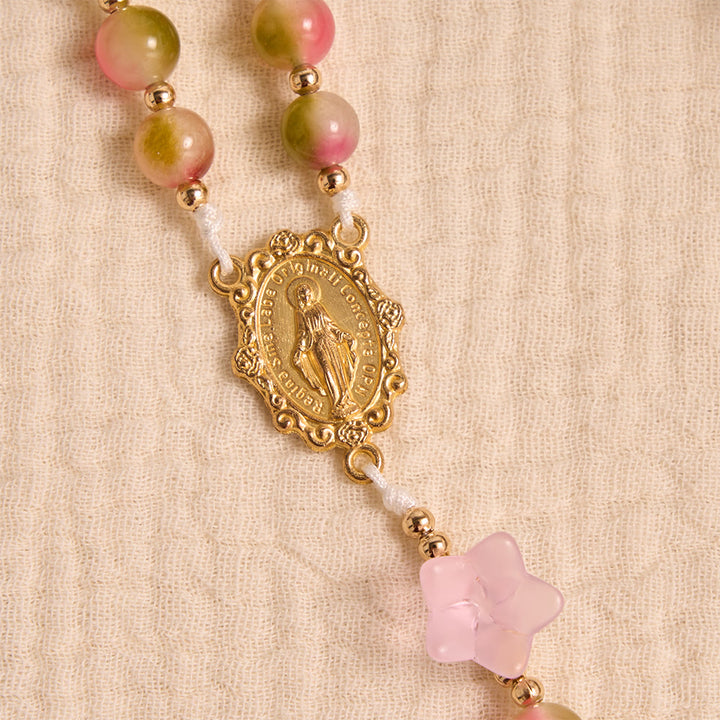 Christianartworkshop Chapelet fantaisie à perles dégradées de liseron mat : pour la méditation quotidienne privée - image 6