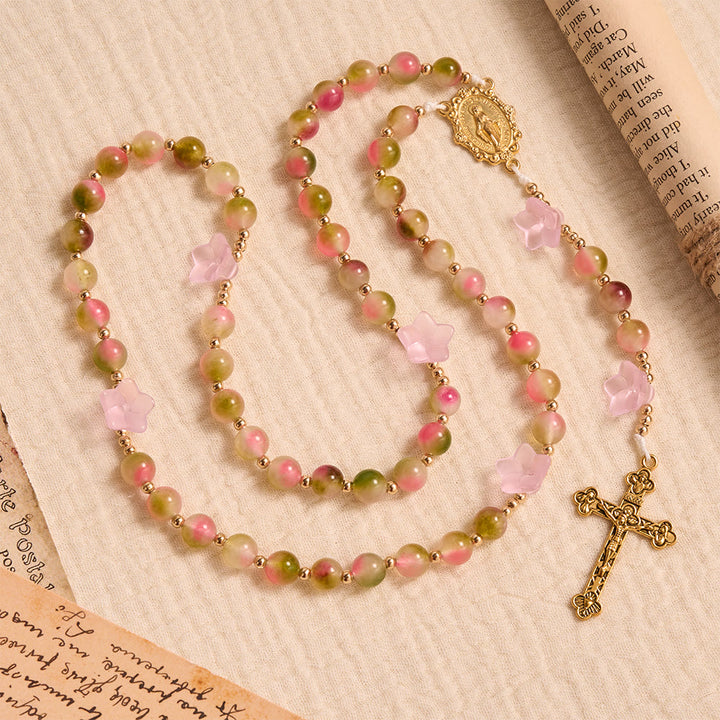 Christianartworkshop Chapelet fantaisie à perles dégradées de liseron mat : pour la méditation quotidienne privée - image 4