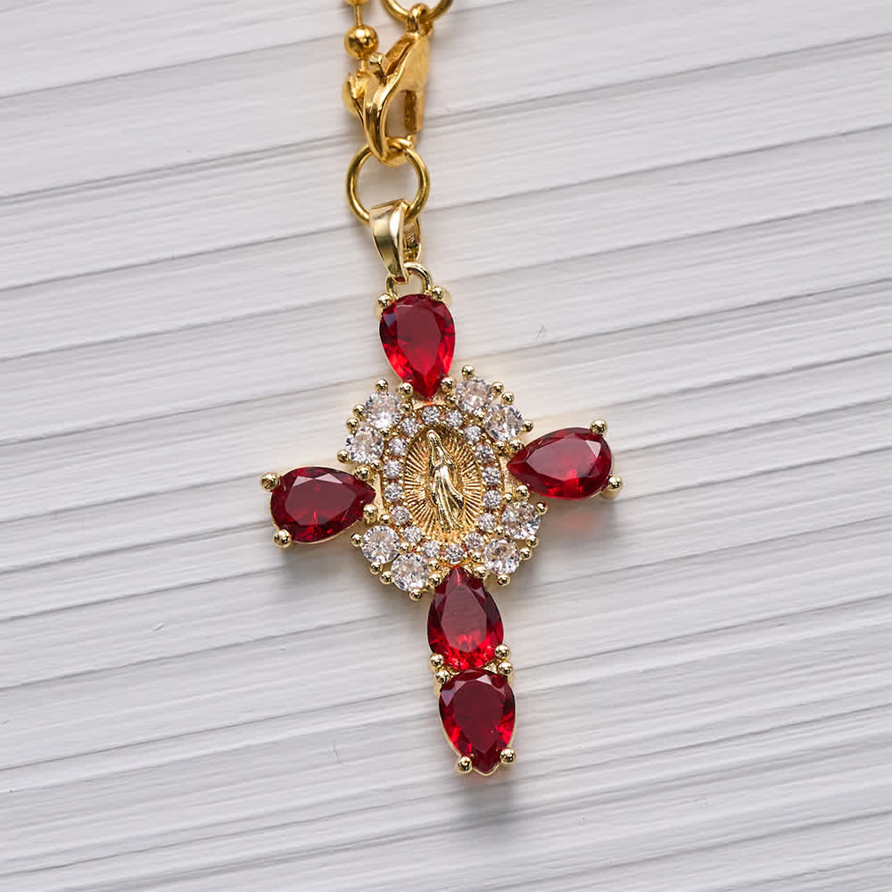 Christianartworkshop Mini chapeau de cowboy Croix en cristal Notre-Dame Ornement de voiture à suspendre : Un rappel de la protection divine miséricordieuse lors de chaque voyage - image 17