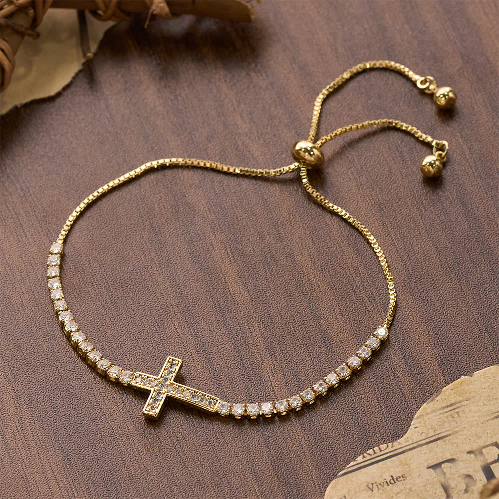 Christianartworkshop Bracelet de tennis ajustable en forme de croix, entièrement pavé de zircon étincelant : emblème de la guidance céleste rayonnante - image 10