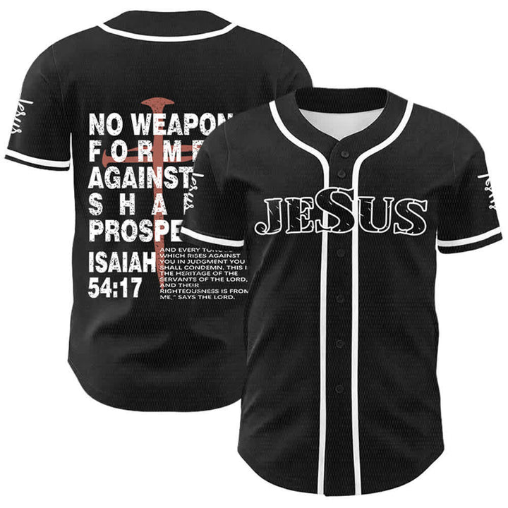 Christianartworkshop Maillot de baseball « Aucune arme forgée contre moi ne prospérera » - Blanc - 5XL - image 0