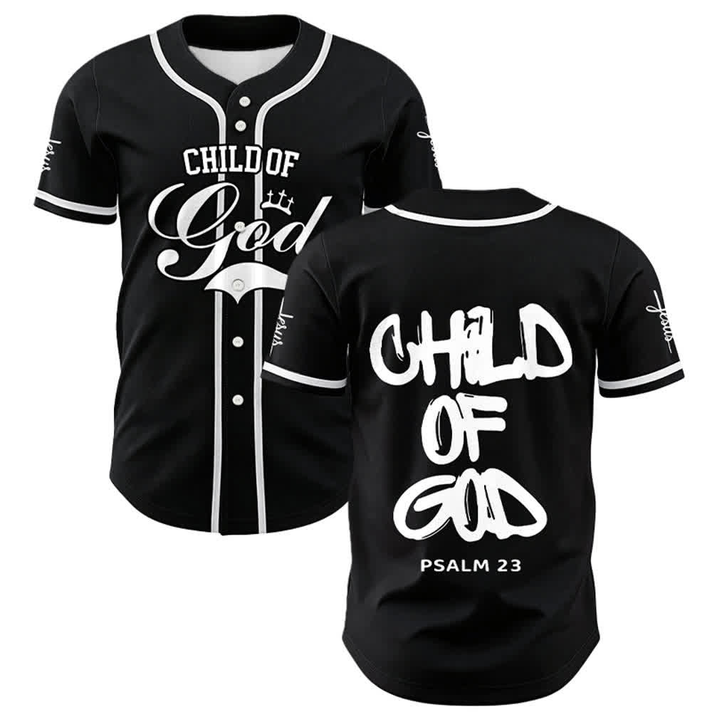 Christianartworkshop Maillot de baseball Child Of God multicolore à bordure contrastée - Bleu marine - 5XL - image 0