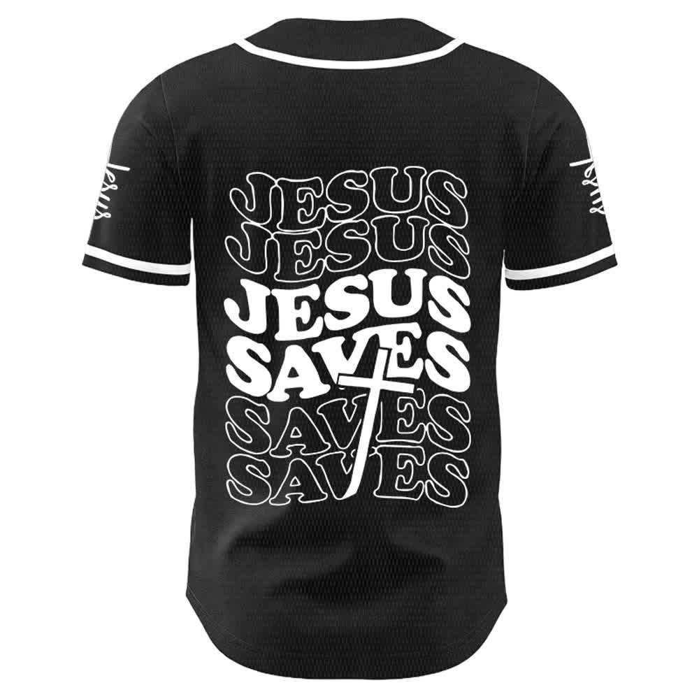Christianartworkshop Maillot de baseball unisexe personnalisé « Jésus sauve » - image 4