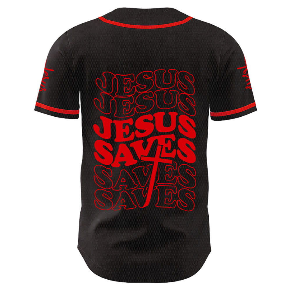 Christianartworkshop Maillot de baseball unisexe personnalisé « Jésus sauve » - image 7