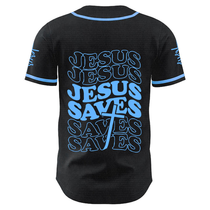 Christianartworkshop Maillot de baseball unisexe personnalisé « Jésus sauve » - image 1