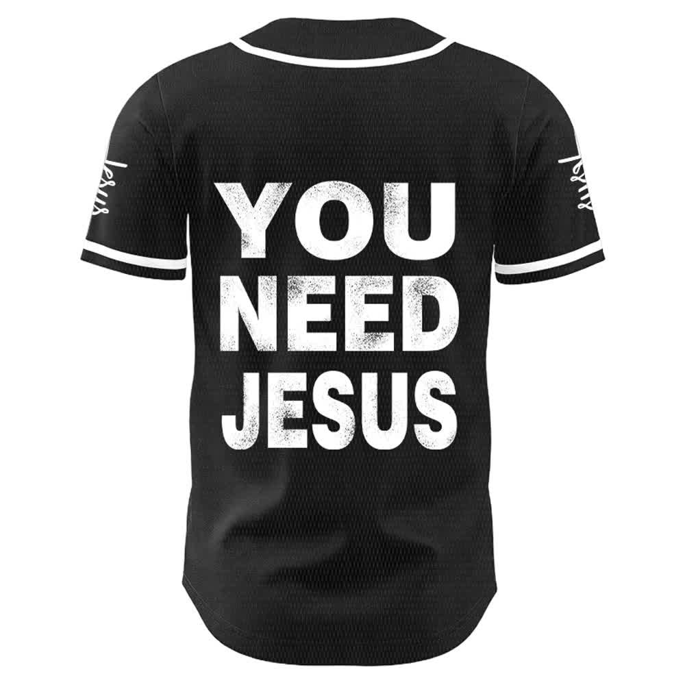 Christianartworkshop Maillot de baseball unisexe « You Need Jesus Faith Statement » - image 4