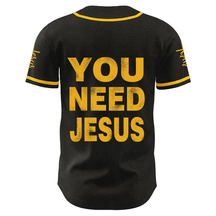 Christianartworkshop Maillot de baseball unisexe « You Need Jesus Faith Statement » - image 7