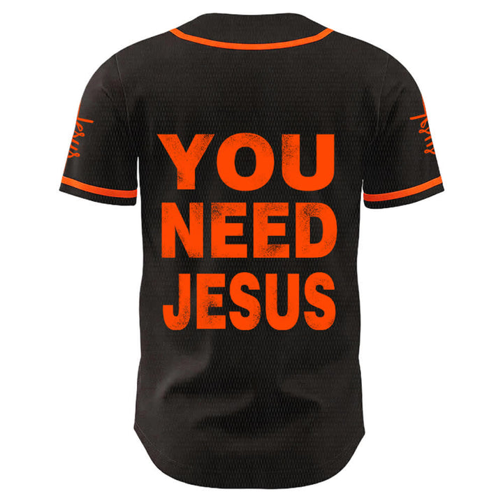 Christianartworkshop Maillot de baseball unisexe « You Need Jesus Faith Statement » - image 10
