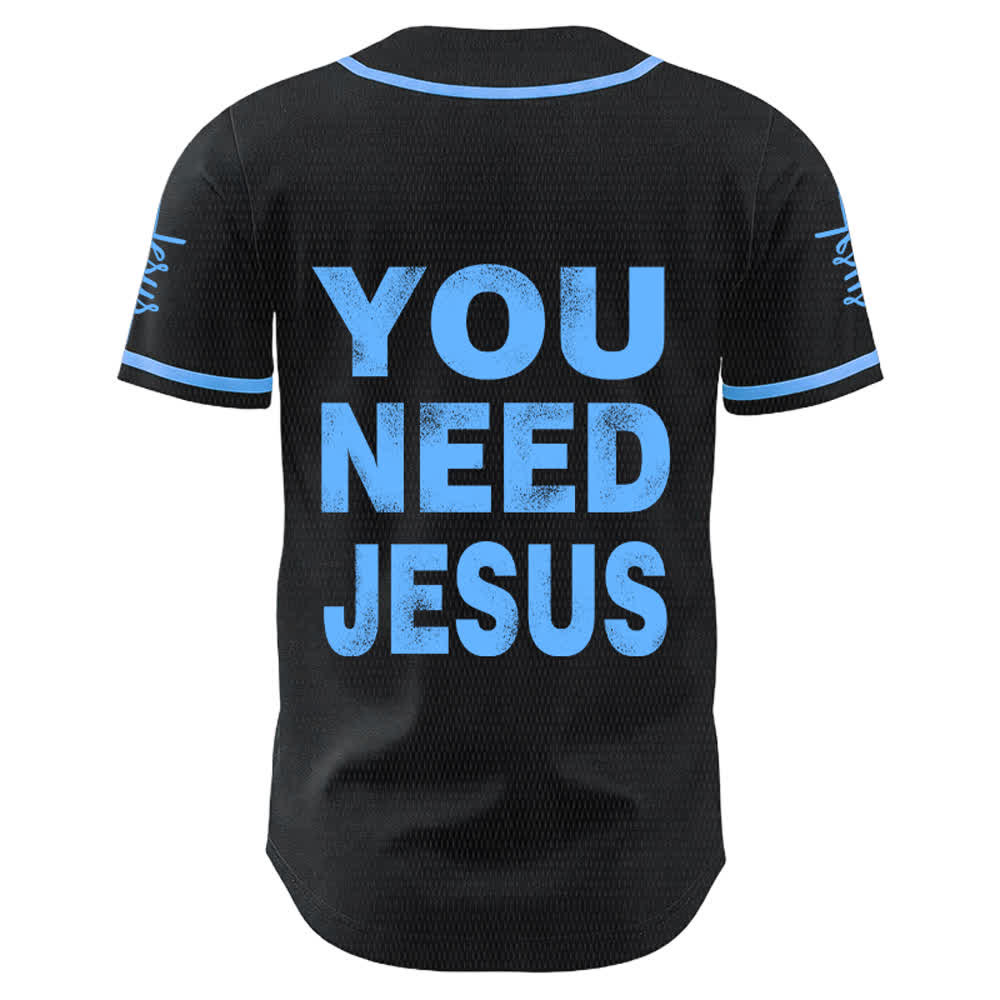 Christianartworkshop Maillot de baseball unisexe « You Need Jesus Faith Statement » - image 13