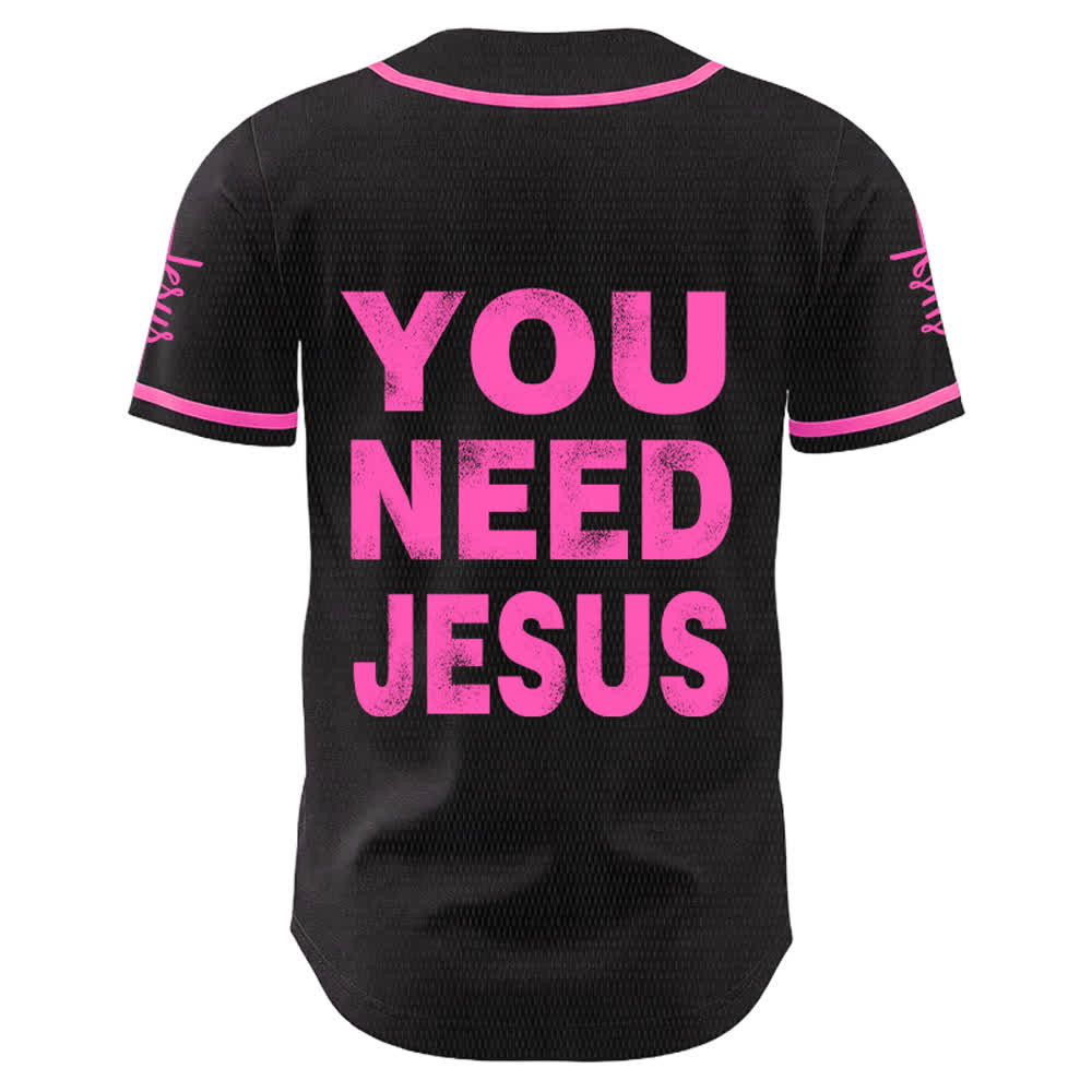 Christianartworkshop Maillot de baseball unisexe « You Need Jesus Faith Statement » - image 16