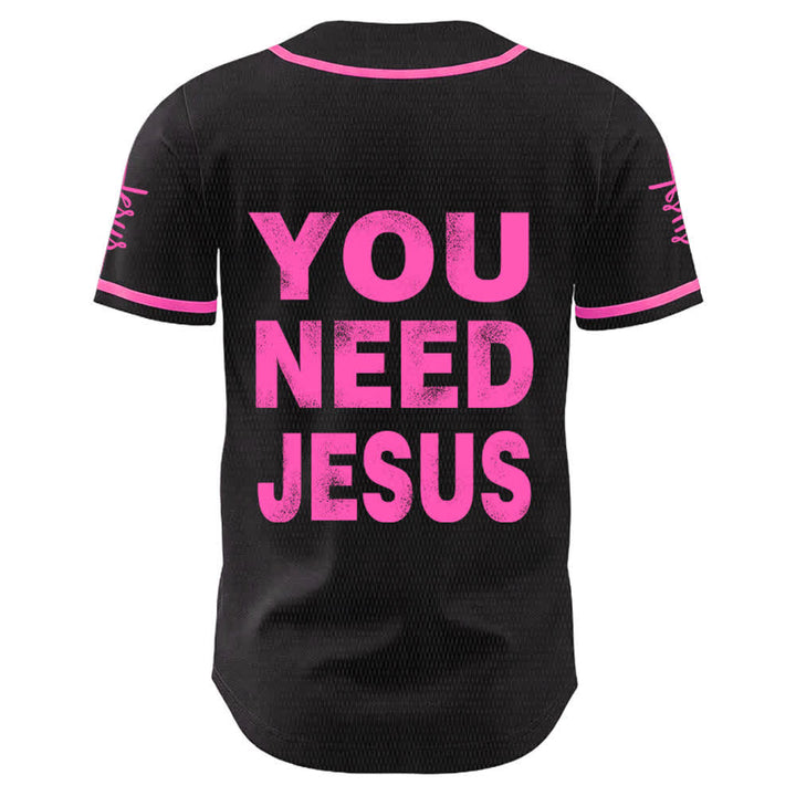 Christianartworkshop Maillot de baseball unisexe « You Need Jesus Faith Statement » - image 16