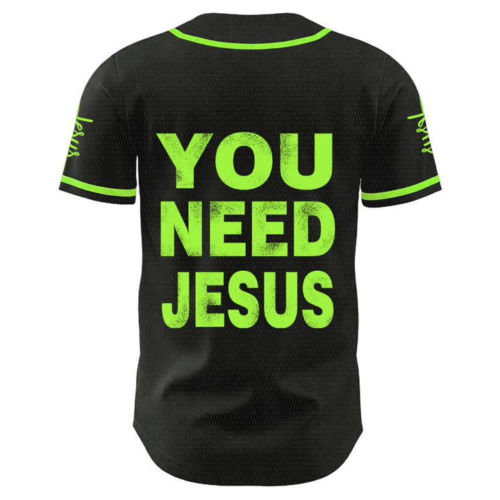 Christianartworkshop Maillot de baseball unisexe « You Need Jesus Faith Statement » - image 19