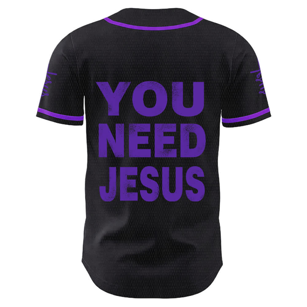 Christianartworkshop Maillot de baseball unisexe « You Need Jesus Faith Statement » - image 22