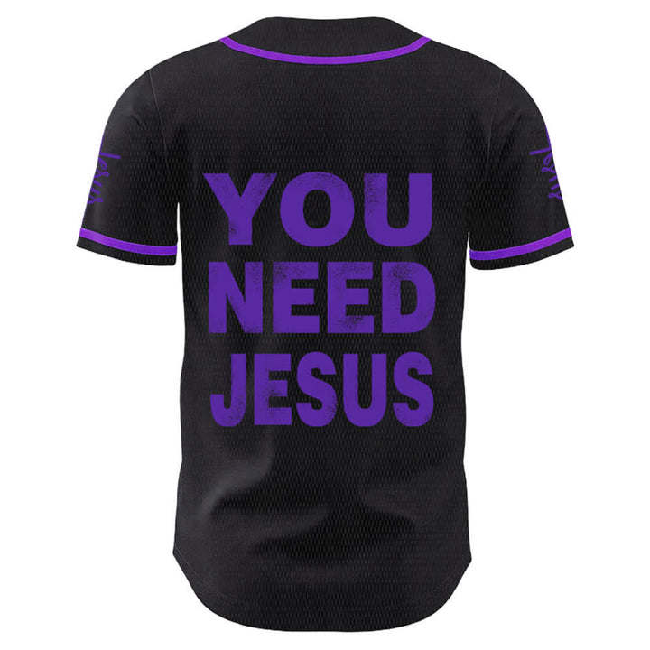 Christianartworkshop Maillot de baseball unisexe « You Need Jesus Faith Statement » - image 22