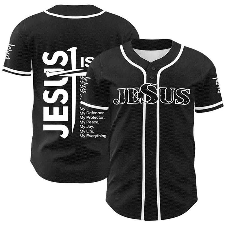 Christianartworkshop Maillot de baseball unisexe « Jésus est mon tout » - Blanc - 5XL - image 6