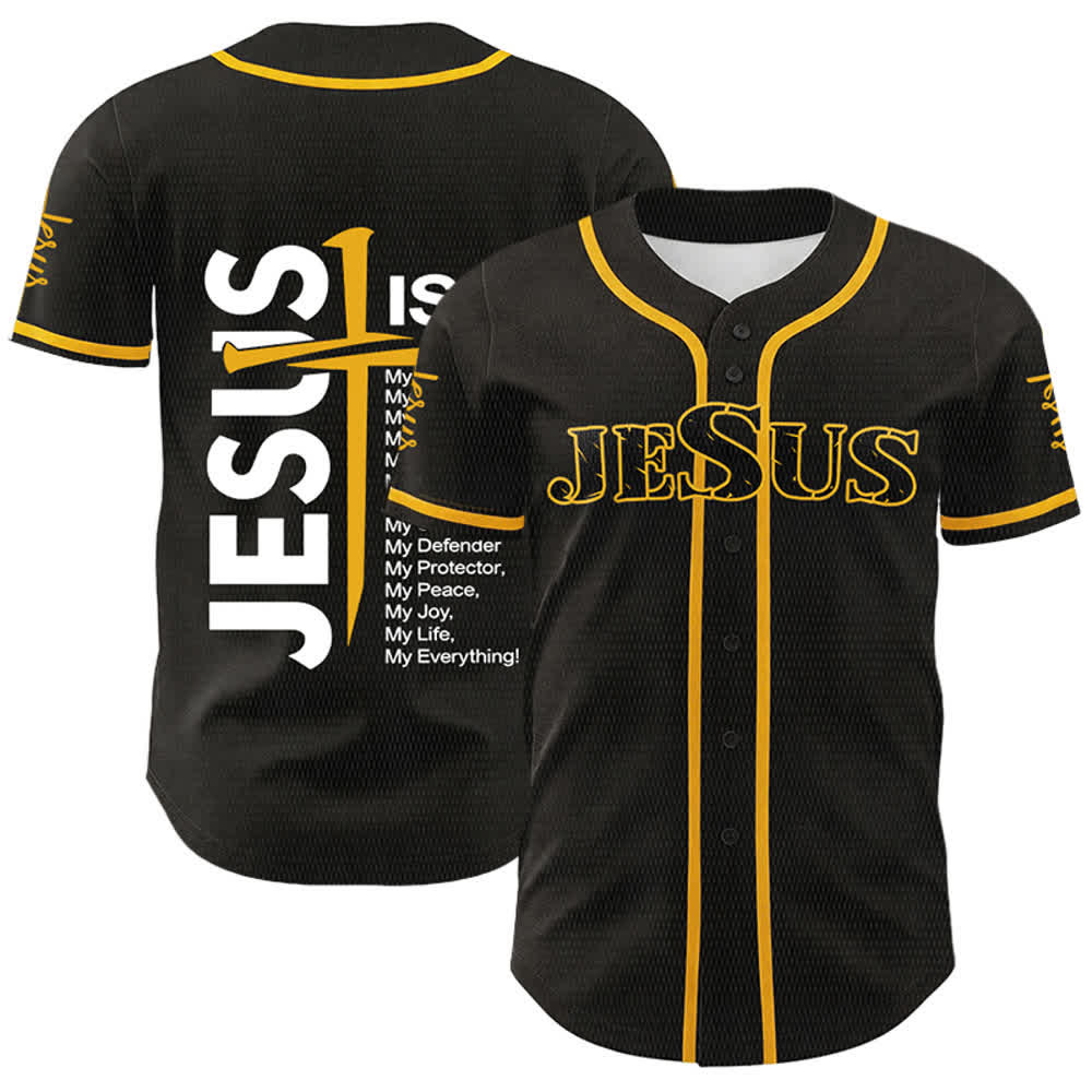 Christianartworkshop Maillot de baseball unisexe « Jésus est mon tout » - Jaune - 5XL - image 9