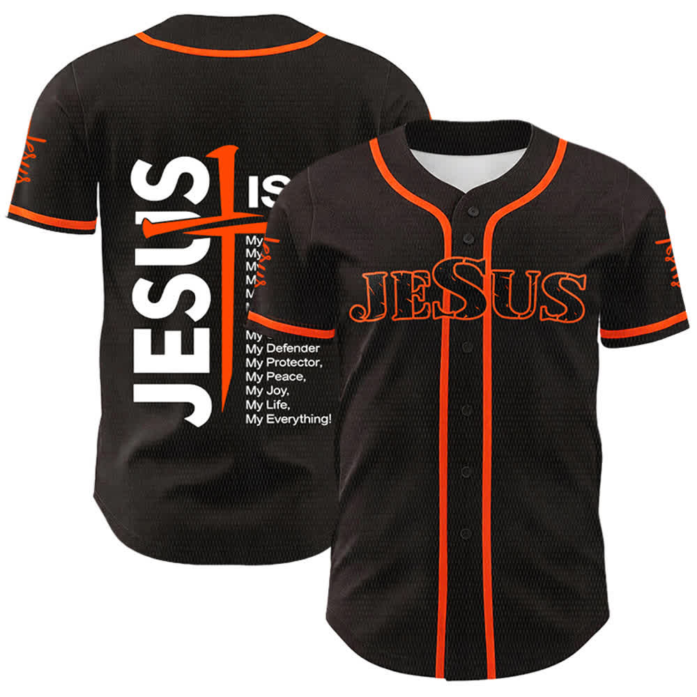 Christianartworkshop Maillot de baseball unisexe « Jésus est mon tout » - Orange - 5XL - image 12
