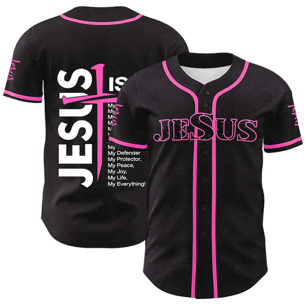 Christianartworkshop Maillot de baseball unisexe « Jésus est mon tout » - Rose - 5XL - image 15