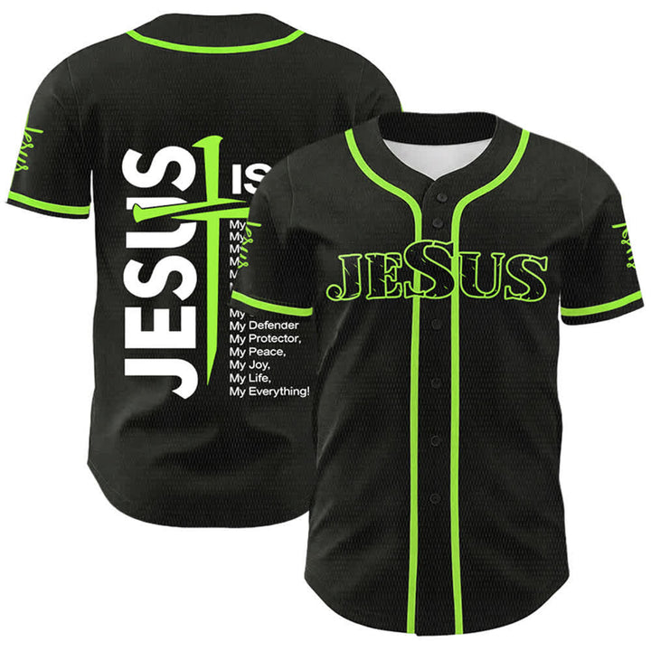 Christianartworkshop Maillot de baseball unisexe « Jésus est mon tout » - Vert - 5XL - image 18