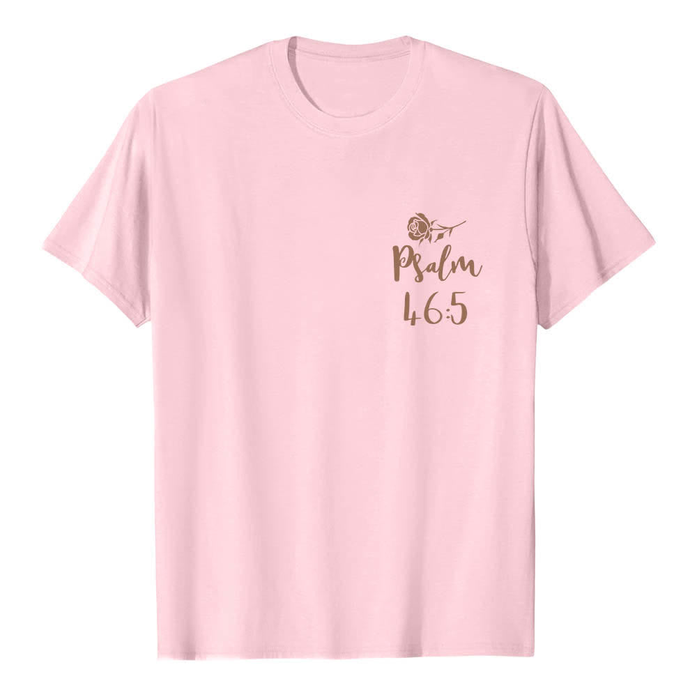Christianartworkshop T-shirt classique imprimé avec le verset Psaume 46:5 et l'inscription « Dieu est en elle » (double face) - image 14