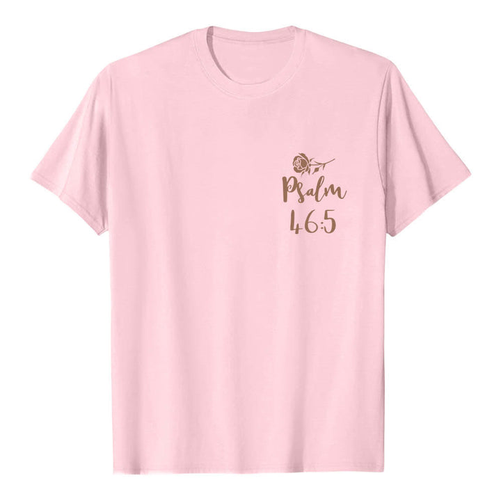 Christianartworkshop T-shirt classique imprimé avec le verset Psaume 46:5 et l'inscription « Dieu est en elle » (double face) - image 14
