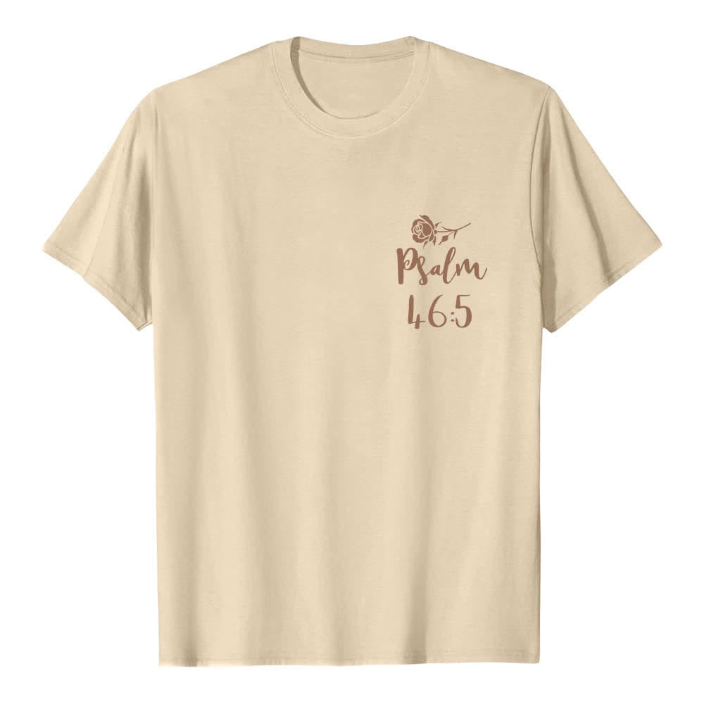 Christianartworkshop T-shirt classique imprimé avec le verset Psaume 46:5 et l'inscription « Dieu est en elle » (double face) - image 20