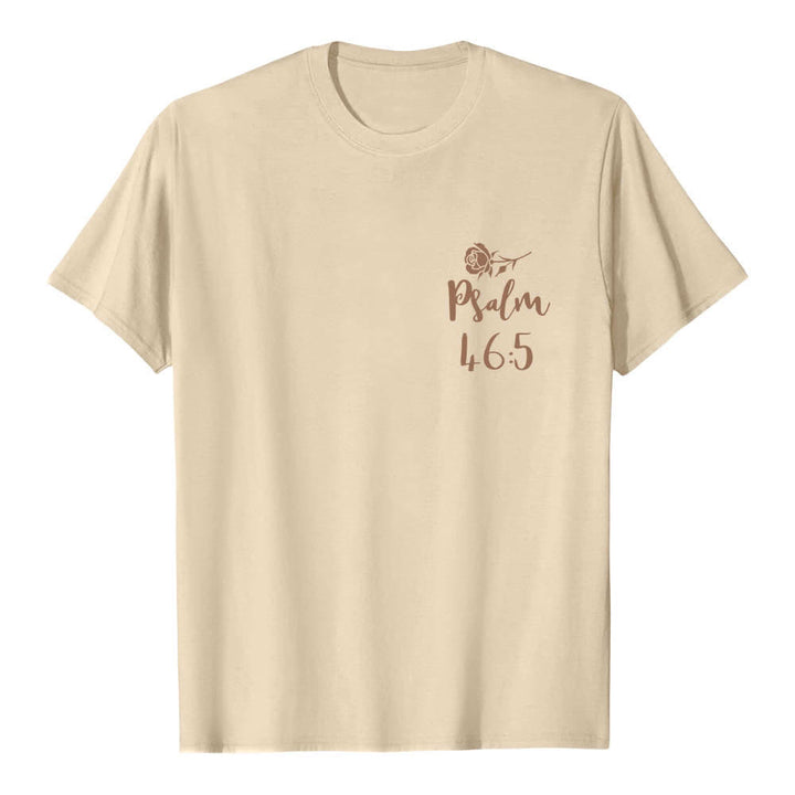 Christianartworkshop T-shirt classique imprimé avec le verset Psaume 46:5 et l'inscription « Dieu est en elle » (double face) - image 20