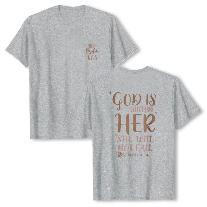 Christianartworkshop T-shirt classique imprimé avec le verset Psaume 46:5 et l'inscription « Dieu est en elle » (double face) - Gris - 2XL - image 21