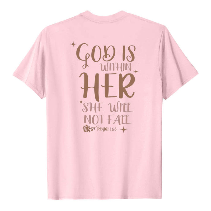 Christianartworkshop T-shirt classique imprimé avec le verset Psaume 46:5 et l'inscription « Dieu est en elle » (double face) - image 13