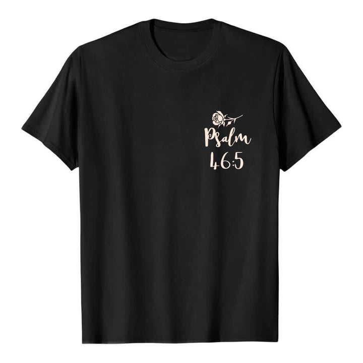 Christianartworkshop T-shirt classique imprimé avec le verset Psaume 46:5 et l'inscription « Dieu est en elle » (double face) - image 2