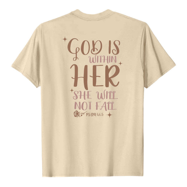 Christianartworkshop T-shirt classique imprimé avec le verset Psaume 46:5 et l'inscription « Dieu est en elle » (double face) - image 19