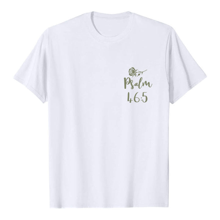 Christianartworkshop T-shirt classique imprimé avec le verset Psaume 46:5 et l'inscription « Dieu est en elle » (double face) - image 17
