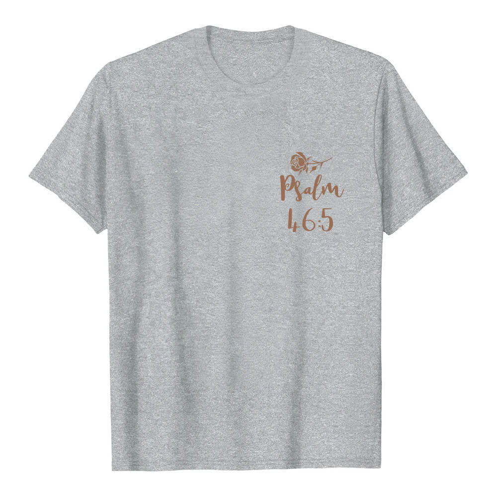 Christianartworkshop T-shirt classique imprimé avec le verset Psaume 46:5 et l'inscription « Dieu est en elle » (double face) - image 23
