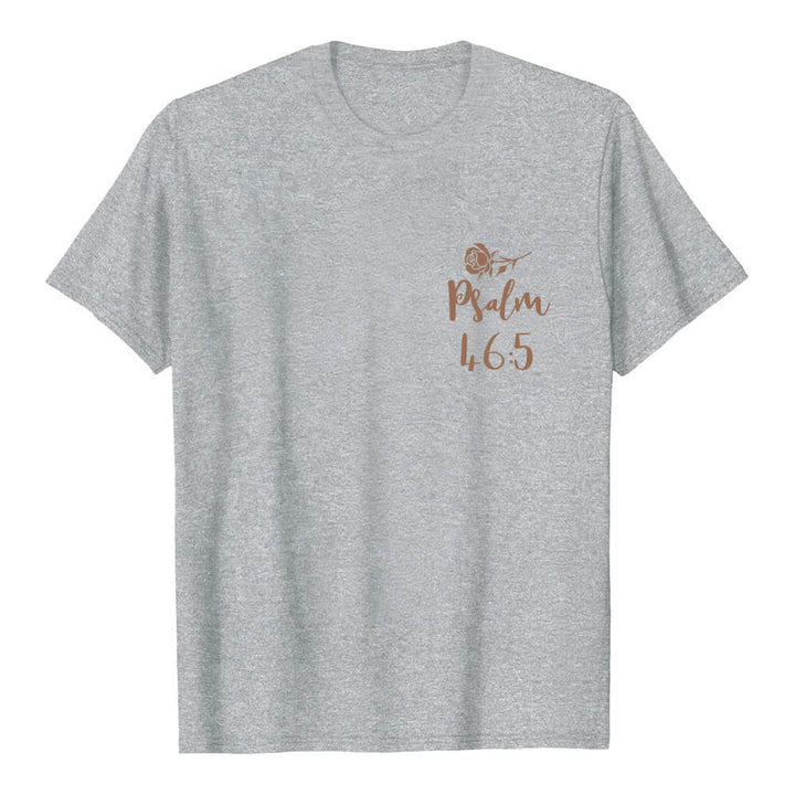 Christianartworkshop T-shirt classique imprimé avec le verset Psaume 46:5 et l'inscription « Dieu est en elle » (double face) - image 23