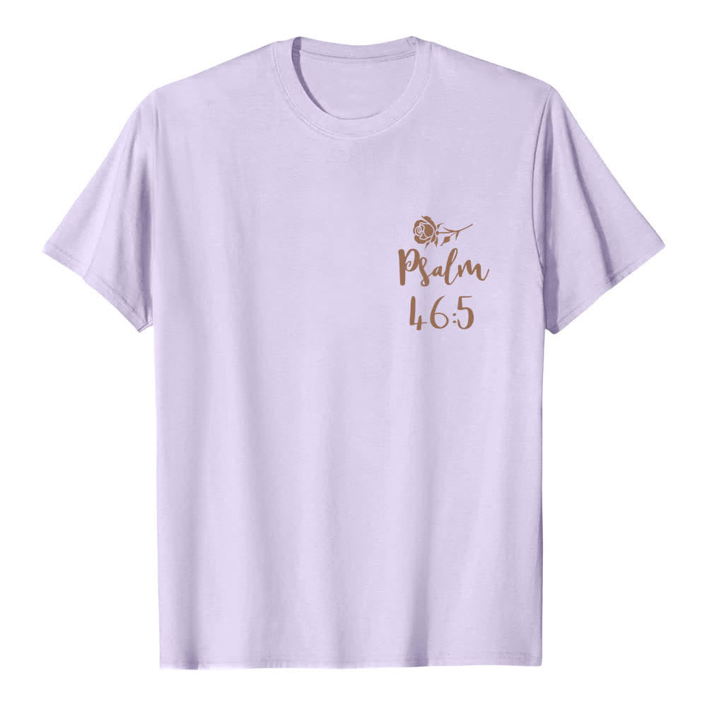 Christianartworkshop T-shirt classique imprimé avec le verset Psaume 46:5 et l'inscription « Dieu est en elle » (double face) - image 8