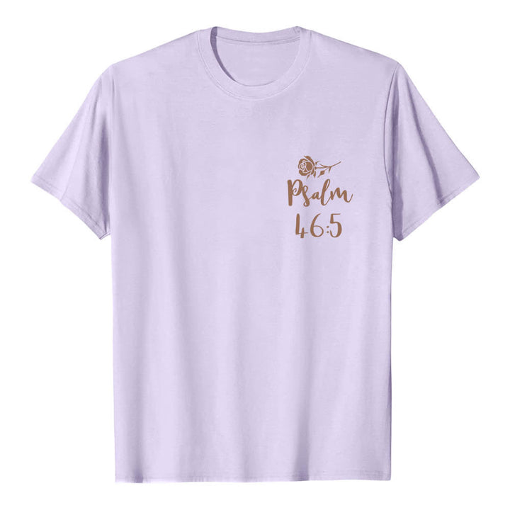 Christianartworkshop T-shirt classique imprimé avec le verset Psaume 46:5 et l'inscription « Dieu est en elle » (double face) - image 8